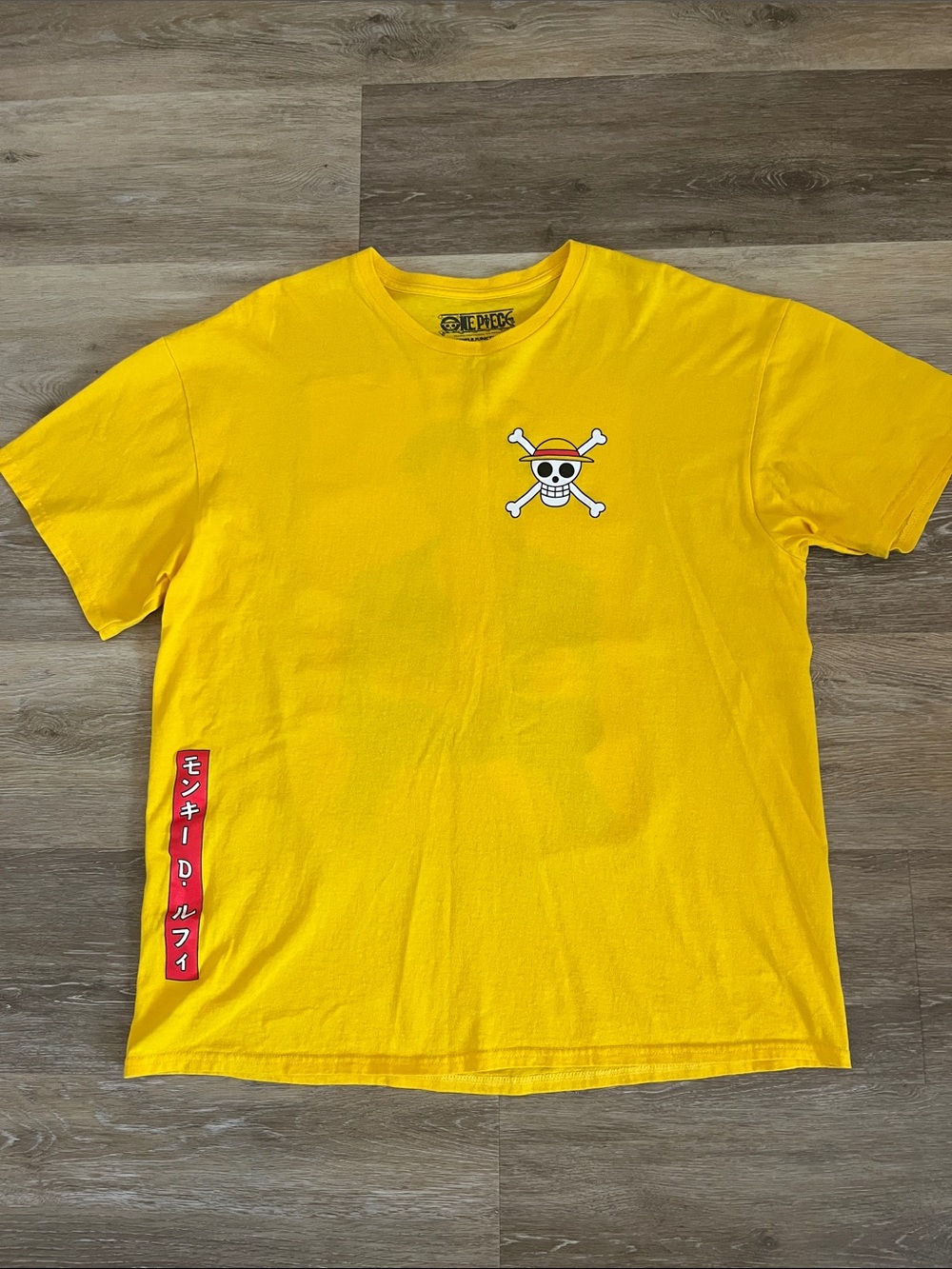 One Piece Anime Graphic T-Shirt Yellow Size XL